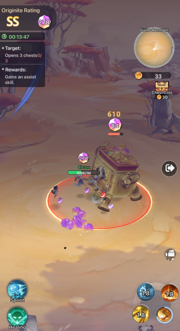 Showing boss with 84 Originite counter above head